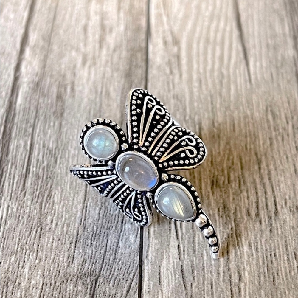 Moonstone Dragonfly Ring - Picture 6 of 6